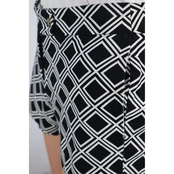 J. Crew Women's Black & White Geometric Print Cotton Shorts Size Small - Picture 6 of 13